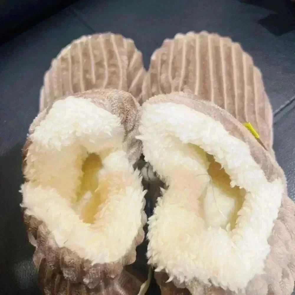 Letter Label Decor Fuzzy Slipper Boots size 5-7 new